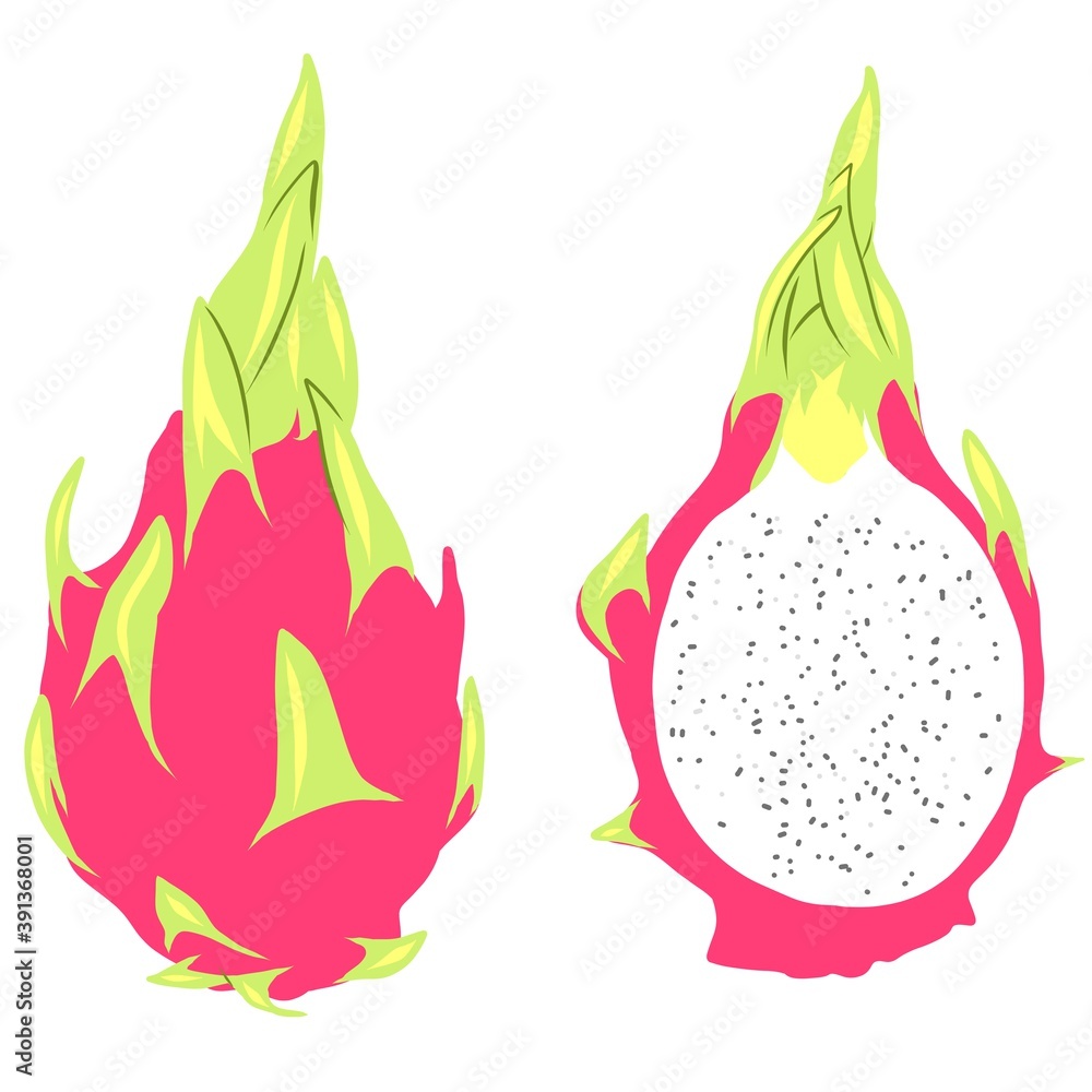 dragon fruit pitahaya whole and sliced isolated on white background
dragon fruit pitahaya whole and sliced isolated on white background