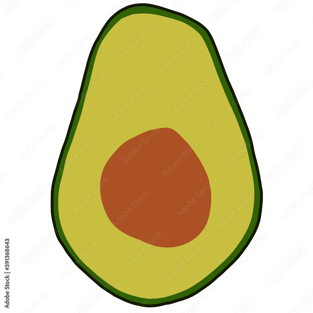 avocado illustration isolated on white background avocado illustration isolated on white background