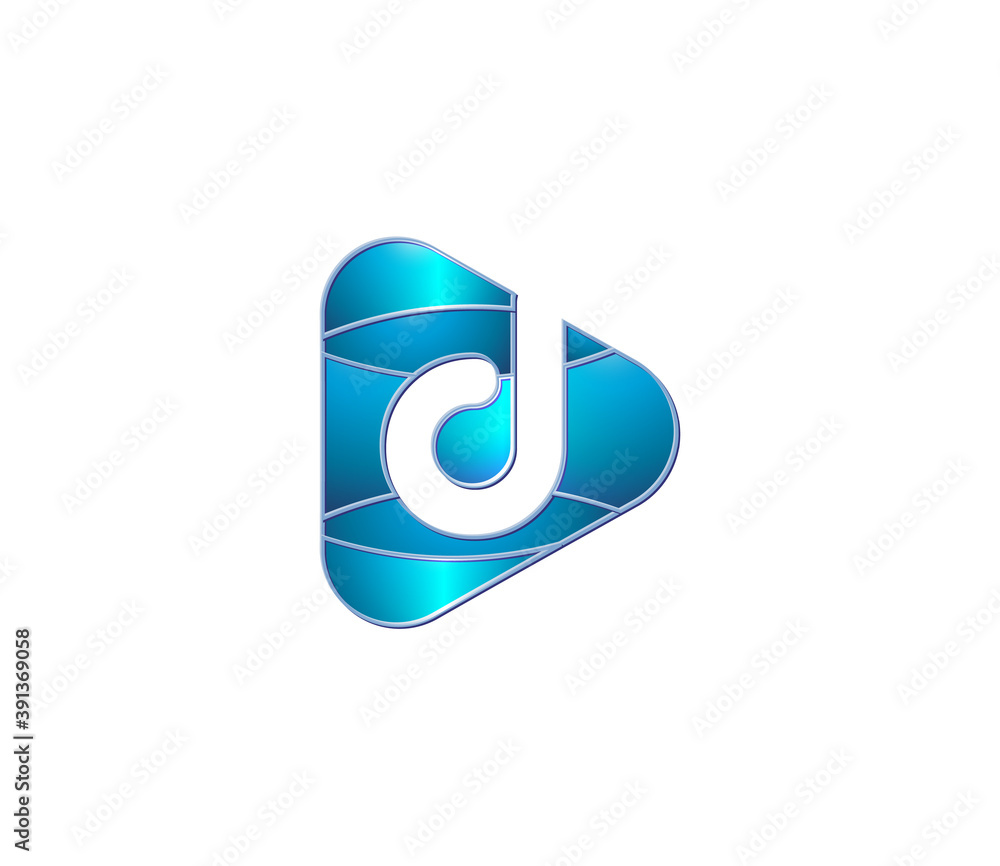 D Alphabet Modern Play Logo Design Concept D Alphabet Modern Play Logo Design Concept