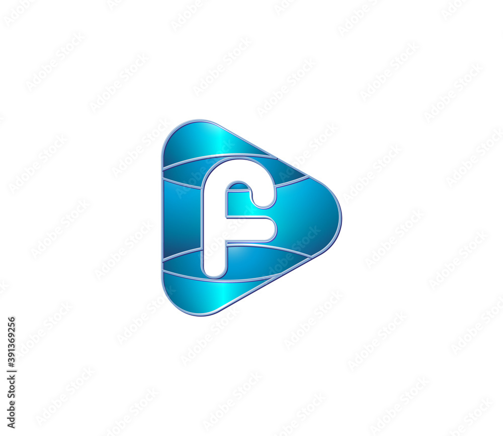 F Alphabet Modern Play Logo Design Concept F Alphabet Modern Play Logo Design Concept