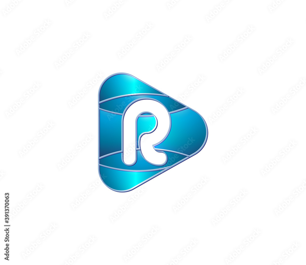 R Alphabet Modern Play Logo Design Concept R Alphabet Modern Play Logo Design Concept