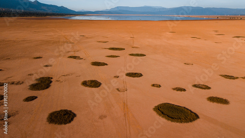 drone landscape - drylands of laguna de sayula