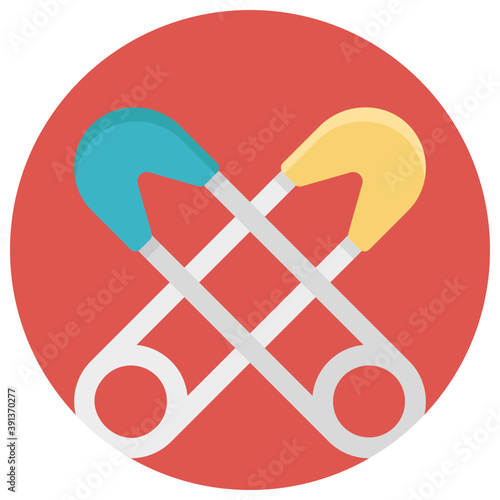 
Flat icon design of a safety pin
