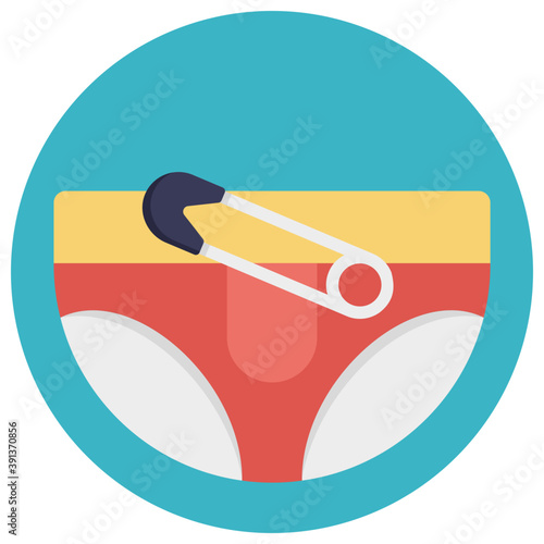
Flat icon design of a diaper
