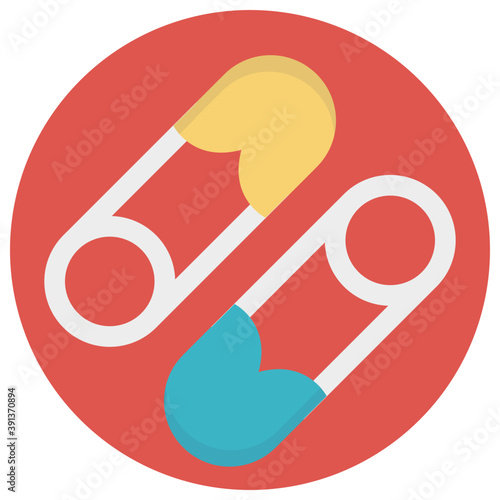 
Flat icon design of a safety pin
