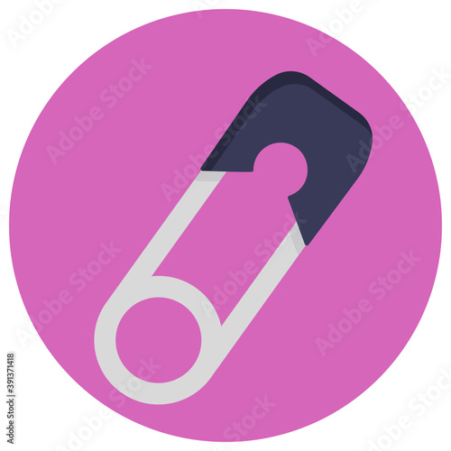 
Flat icon design of a safety pin
