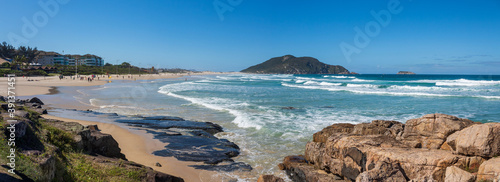 Panorâmica da Praia tropical, Praia do Santinho, Florianopolis, Santa Catarina, Brasil, Florianópolis,