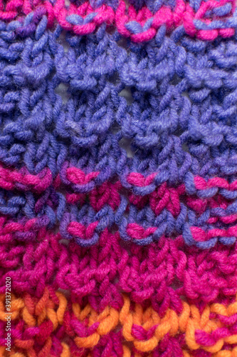 hand knitted wool texture in pink and purple  © MW Photography 