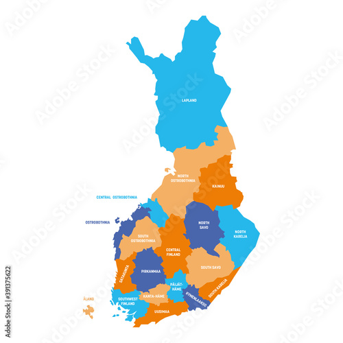 Finland - map of regions
