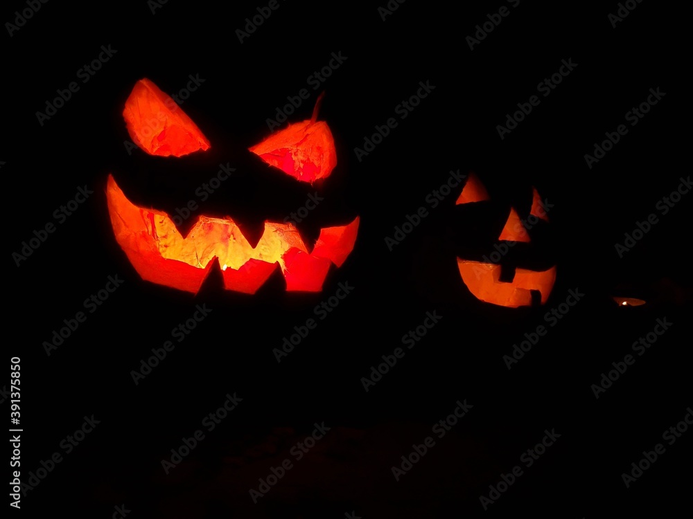 Fototapeta premium halloween pumpkin with bats