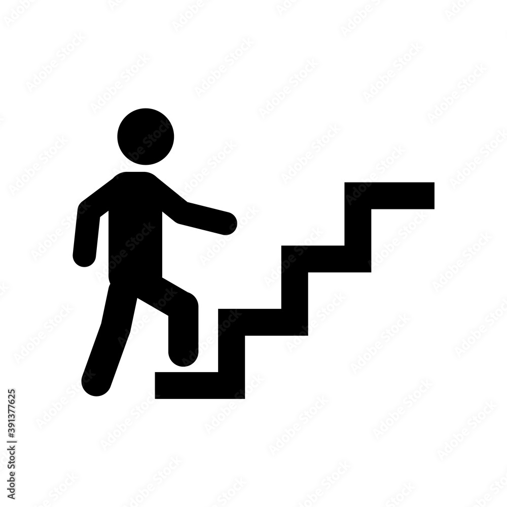 Staircase icon, logo isolated on white background Staircase icon, logo isolated on white background
