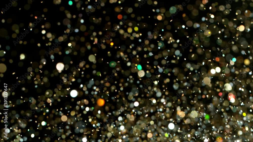 Abstract gold star lights shiny art background, 4k, super slow motion 1000 fps. Abstract gold star lights shiny art background, 4k, super slow motion 1000 fps.