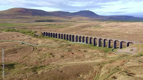 Drone shot of Ribblehead Viaduct one of the Iconic Landmarks Yorkshire photo