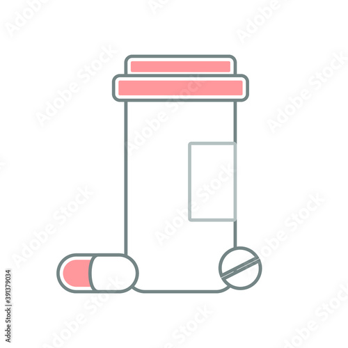 Рack of pills modern graphics flat icon. Medical theme. On prescription.