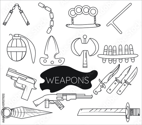 weapons doodle design illustration design 