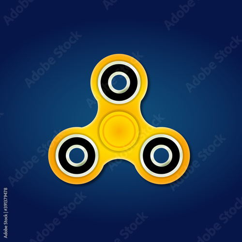 Yellow Color Fidget Spinner Toy Vector