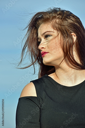 Redheaded Beauty in the Wind photo