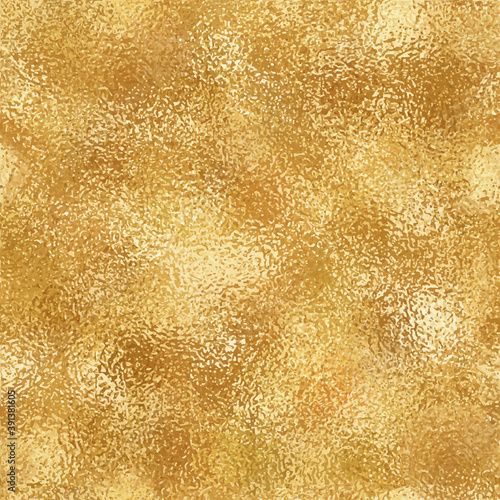 Shiny gold foil seamless pattern. Bright metallic background texture. Smooth glitter surface backdrop for elegant wedding invitation or festive christmas card.