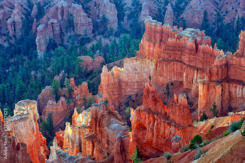 Summer sunrise over Bryce Canyon National Park in southern Utah, USA.