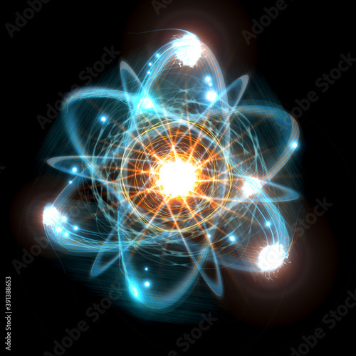 Atomic Particle 3D Illustration