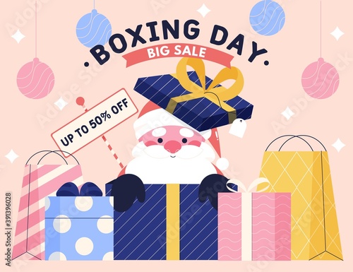 hand drawn boxing day sale banner
