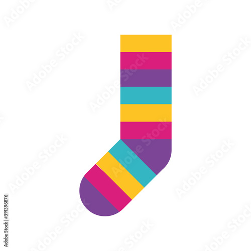 sock with colors stripes down symbol