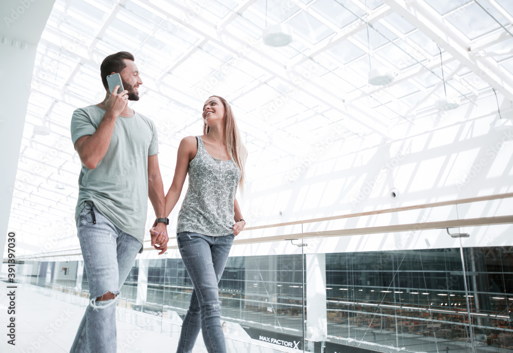 modern young couple spends their free time together.