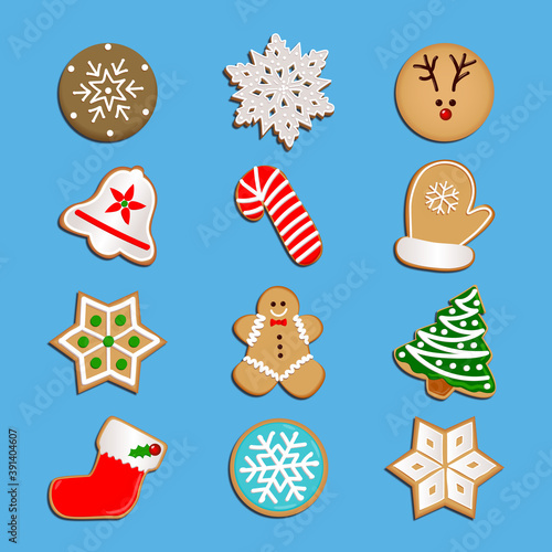Grupo de galletas navideñas