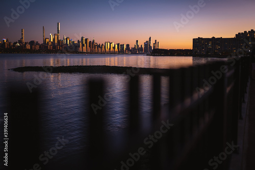 NYC Sunset Along Hudson River From Edgewater NJ © Jin