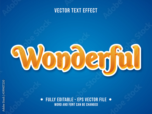 Editable text effect - Wonderful orange modern gradient color style	
