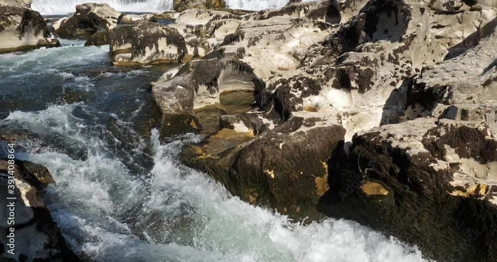 The Sautadet waterfalls, river Ceze, La Roque sur Ceze, Gard department,Occitanie, France