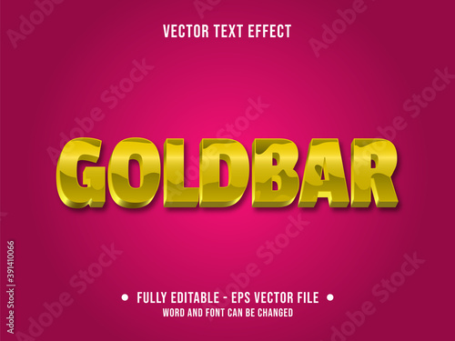 Editable text effect - Goldbar yellow gold modern gradient color style