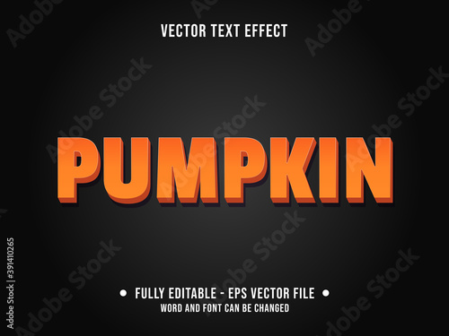 Editable text effect - Pumpkin orange modern gradient color style
