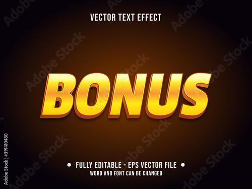 Editable text effect - Yellow bonus casino game modern gradient gold color style