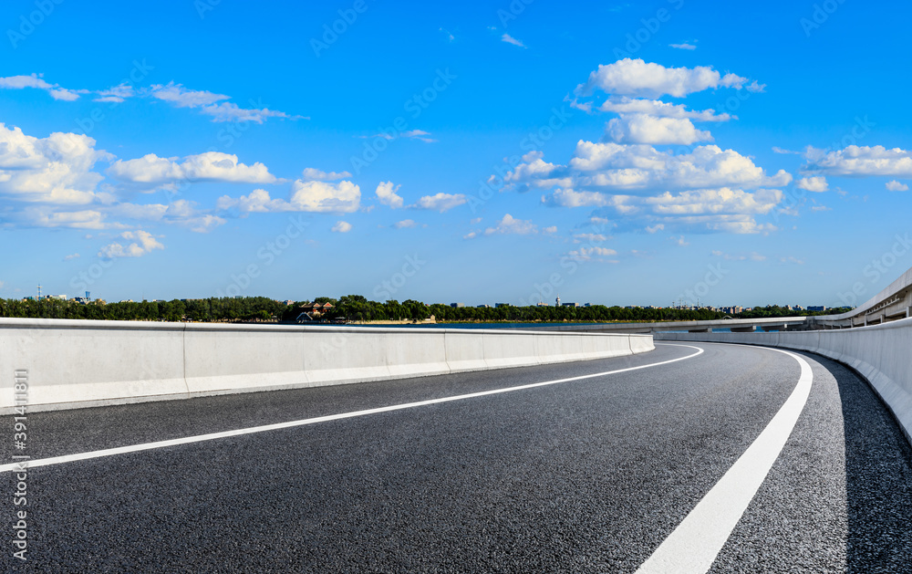 New asphalt road and city skyline natural landscape in Beijing. New asphalt road and city skyline natural landscape in Beijing.