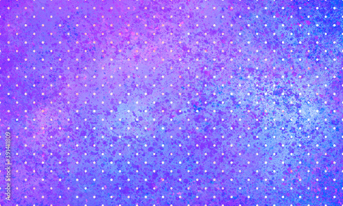Cute blue magenta bright grunge polka dot background. Spotted background with blots and spots, old texture, with light polka dots. Cute bright background with mixing different colors