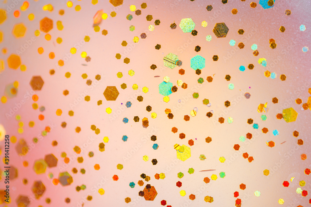 festive glitter background, golden foil particles festive glitter background, golden foil particles