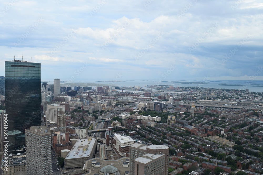 Boston City Skyline Panoramic View