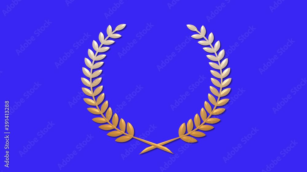 Amazing brown and white gradient 3d wheat logo icon on blue background Amazing brown and white gradient 3d wheat logo icon on blue background