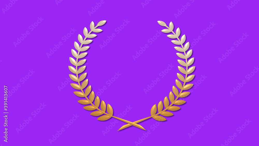 Amazing brown and white gradient 3d wheat logo icon on purple background Amazing brown and white gradient 3d wheat logo icon on purple background