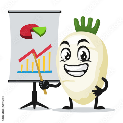 vector illustration of radish mascot or character 