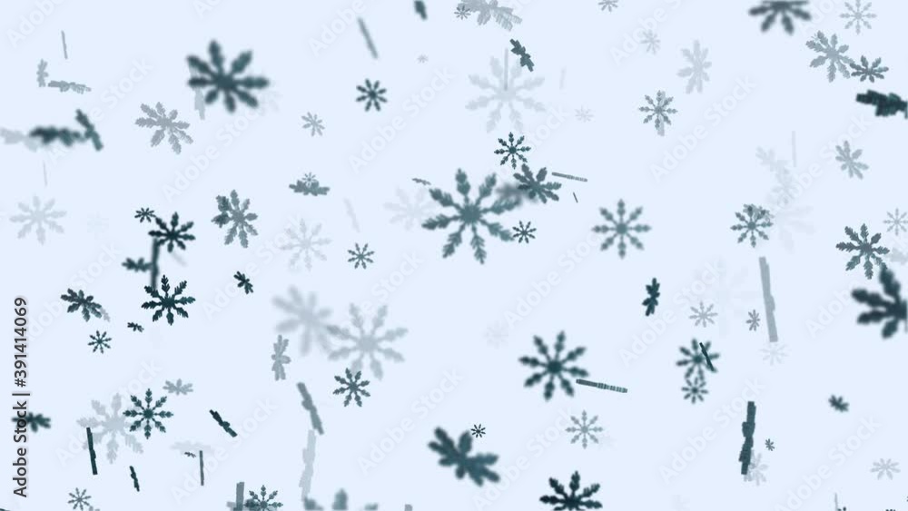 Falling snowflakes background animation concept loop Falling snowflakes background animation concept loop