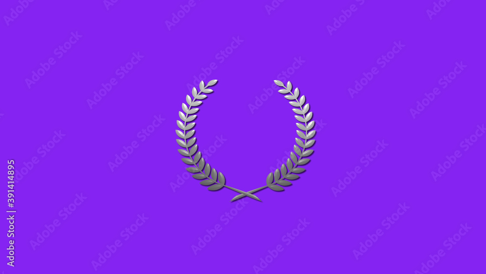 New white gradient 3d wheat logo icon on purple background, Wreath logo icon New white gradient 3d wheat logo icon on purple background, Wreath logo icon