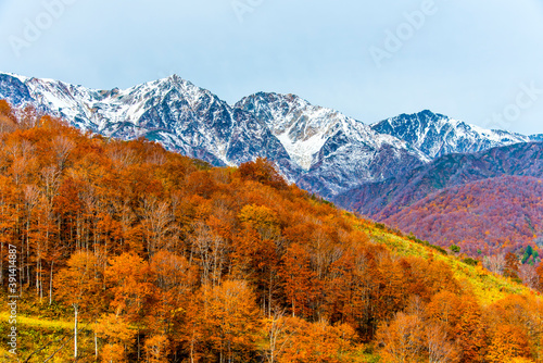白馬三山と絶景の紅葉