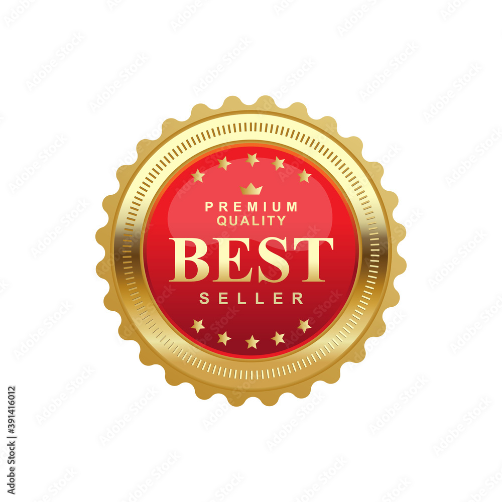 Vector illustration of best selling badge. Perfect for design