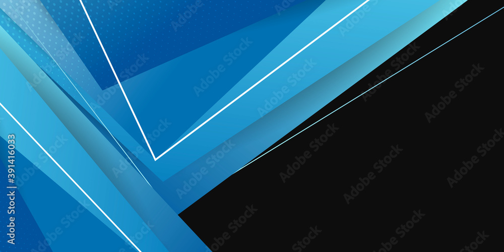 Trendy composition of blue technical shapes on black background. Dark metallic perforated texture design. Technology illustration. Vector header banner Trendy composition of blue technical shapes on black background. Dark metallic perforated texture design. Technology illustration. Vector header banner