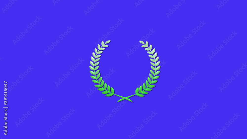 Amazing green gradient 3d wheat icon on blue background, Best wheat icon Amazing green gradient 3d wheat icon on blue background, Best wheat icon