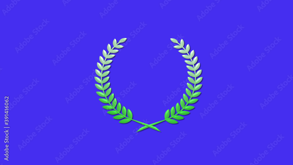 Amazing green gradient 3d wheat icon on blue background, Best wheat icon Amazing green gradient 3d wheat icon on blue background, Best wheat icon