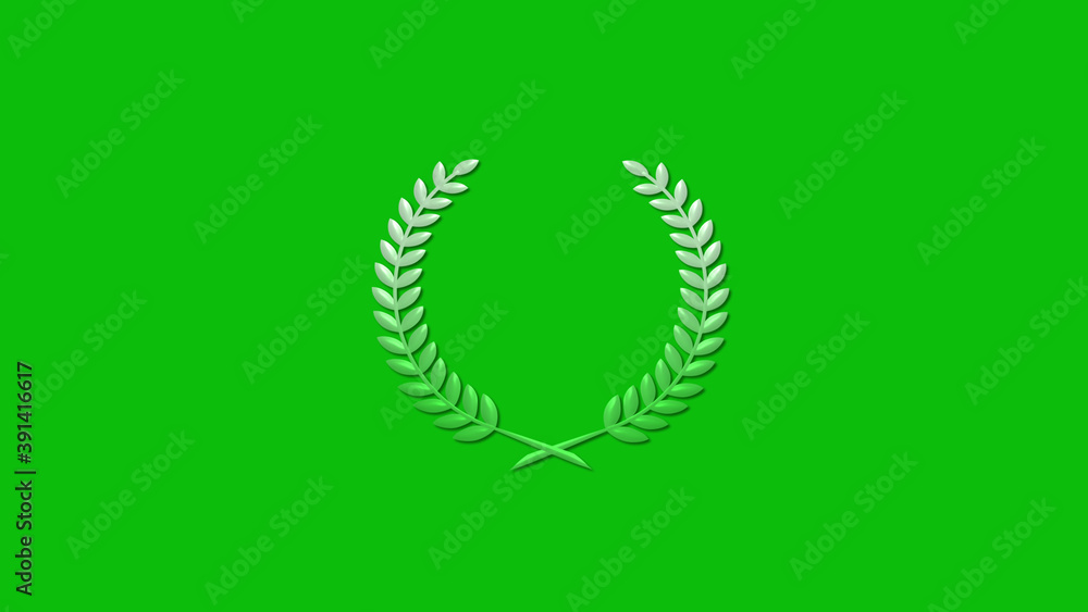 Amazing green gradient 3d wheat icon on green background