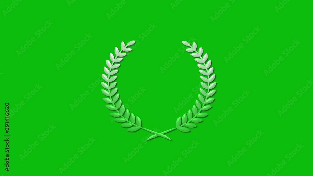 Amazing green gradient 3d wheat icon on green background Amazing green gradient 3d wheat icon on green background